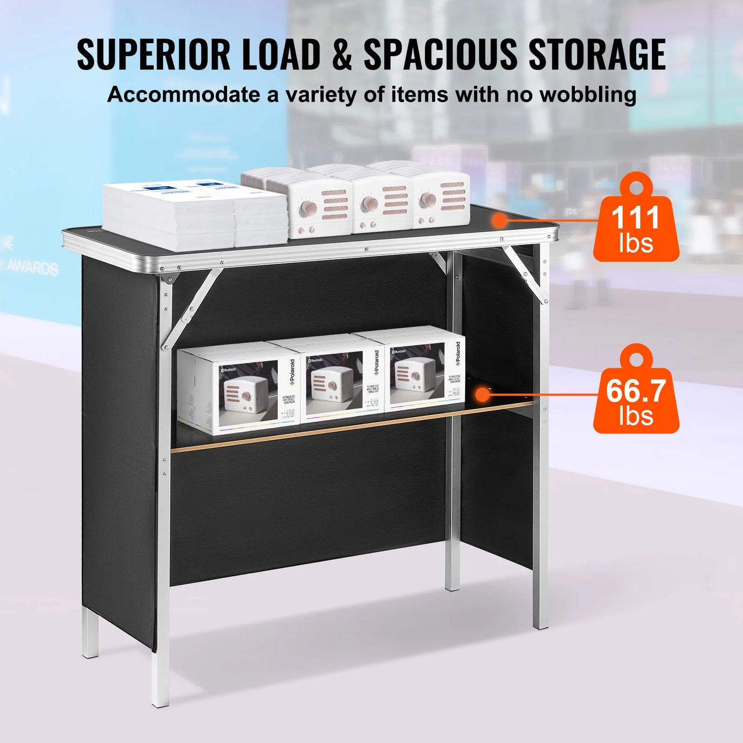SucceBuy Folding Portable Bar Table For Trade Shows And Events