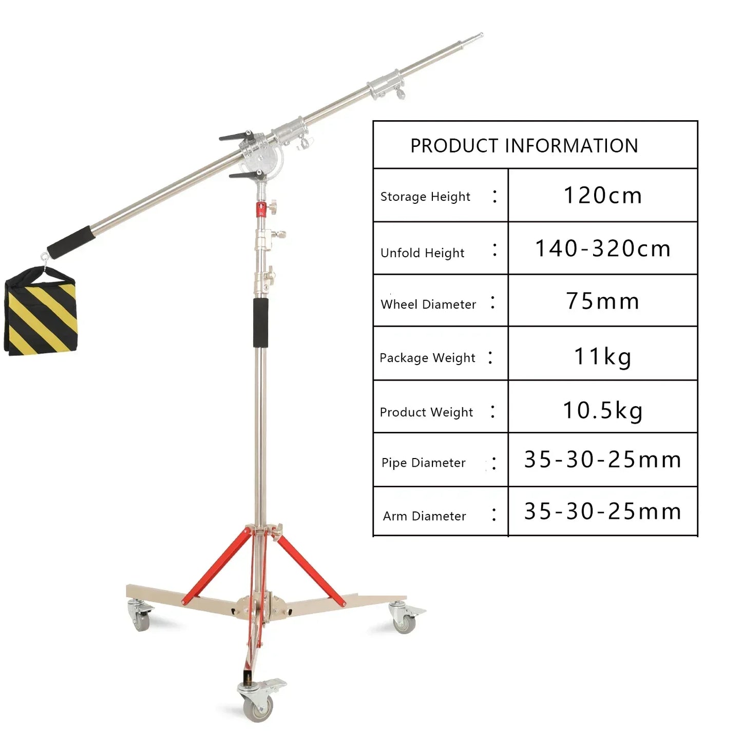 SH Stainless Steel Tripod Light Stand for Ring Light Softbox