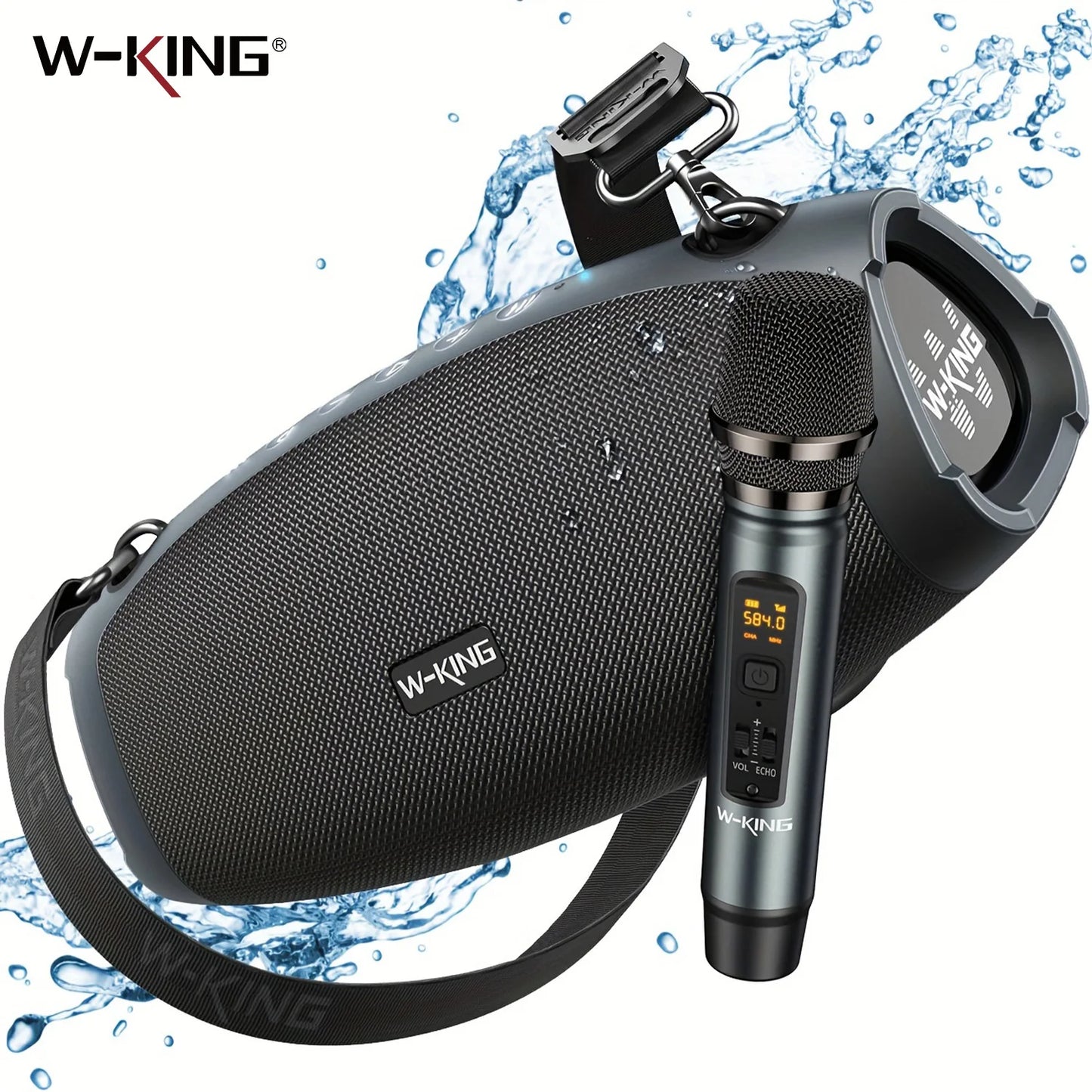 W-King 120W Peak Portable Bluetooth Speaker With Wireless Microphone