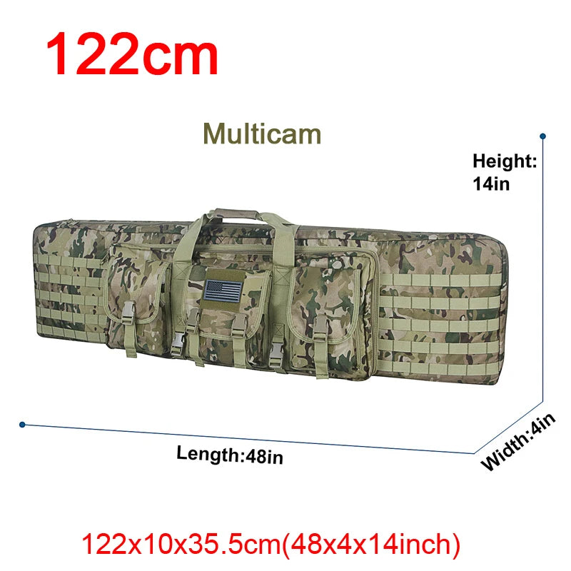 LQARMY Tactical Double Rifle Case With MOLLE Gun Bag Backpack