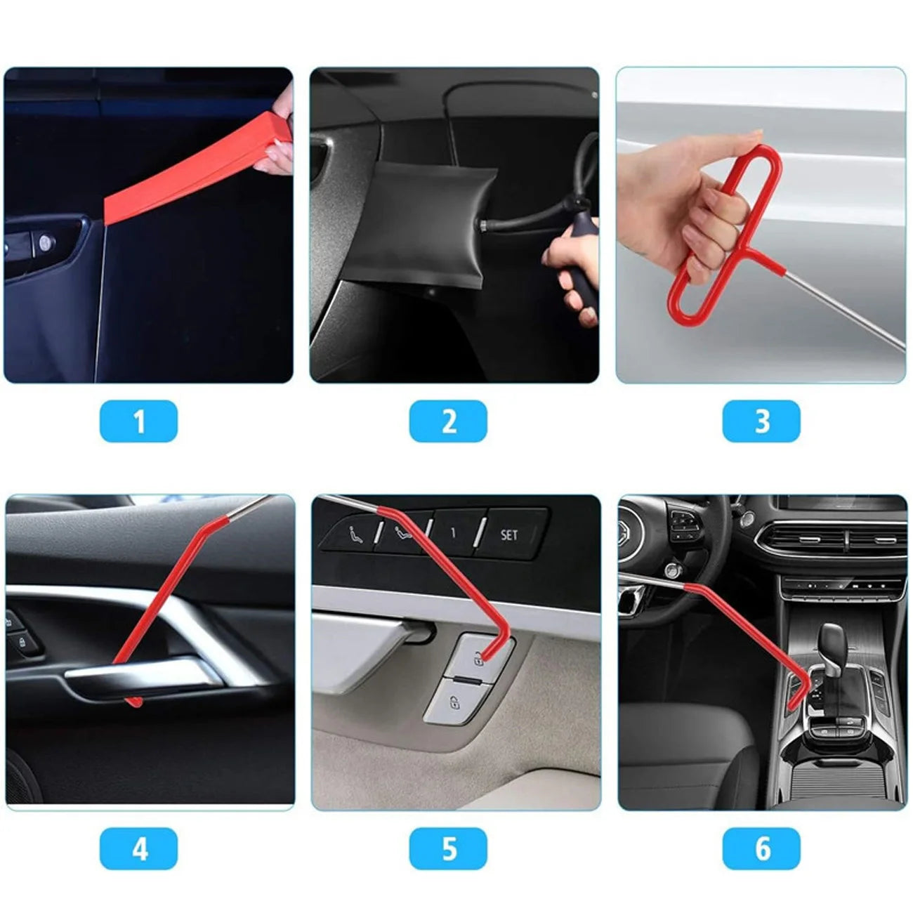 Car Window Emergency Lockout Kit With Air Wedge Bag Pump