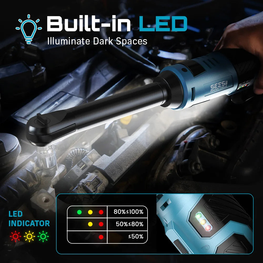 SeeSii Cordless Ratchet Wrench 55Nm 12V Electric Tool