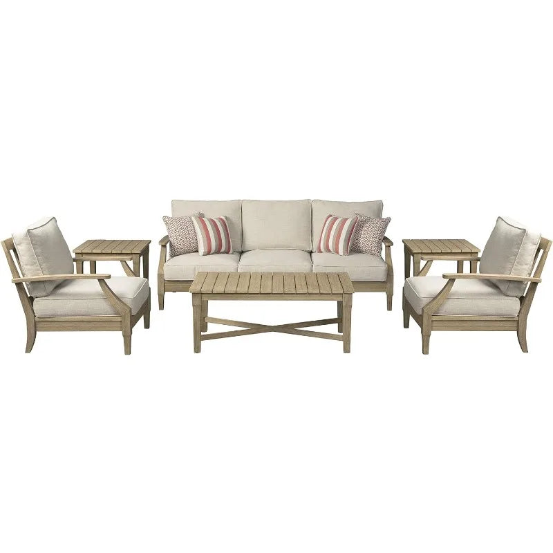 Outdoor Eucalyptus Wood Cushioned Lounge Chair For Patio Use