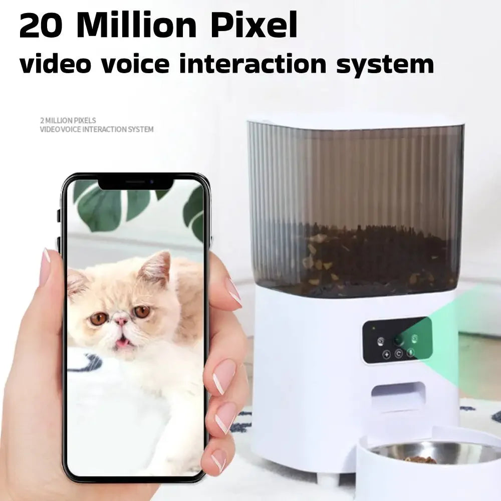 Smart Pet Feeder With Camera And WiFi Dispenser For Cats