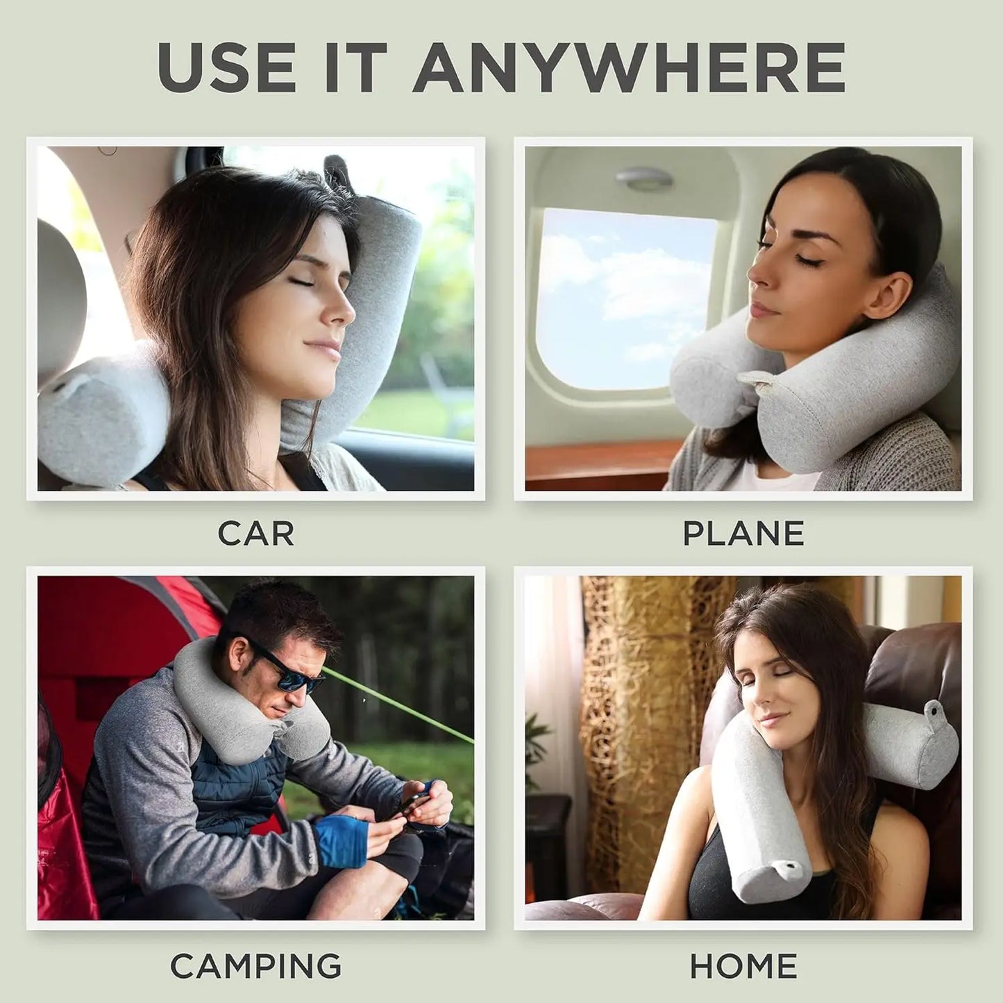 Twist Memory Foam Travel Pillow For Airplanes With Neck Support