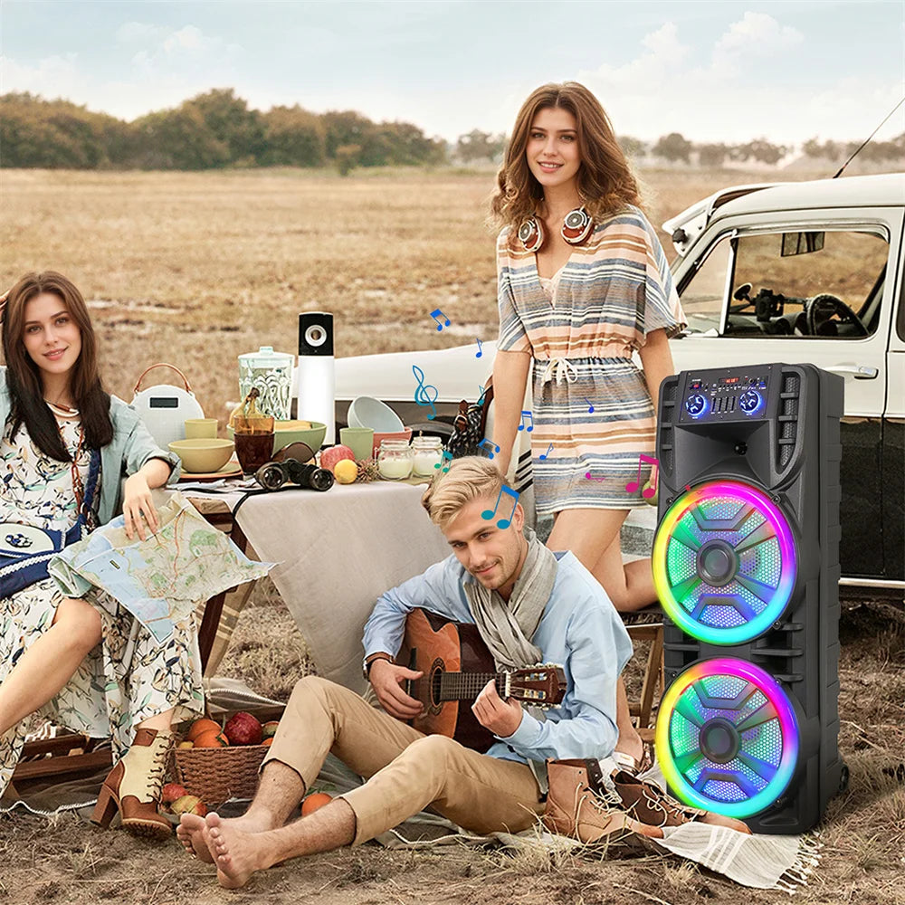 CURUK 8000W Peak Bluetooth Party Speaker Dual Subwoofer
