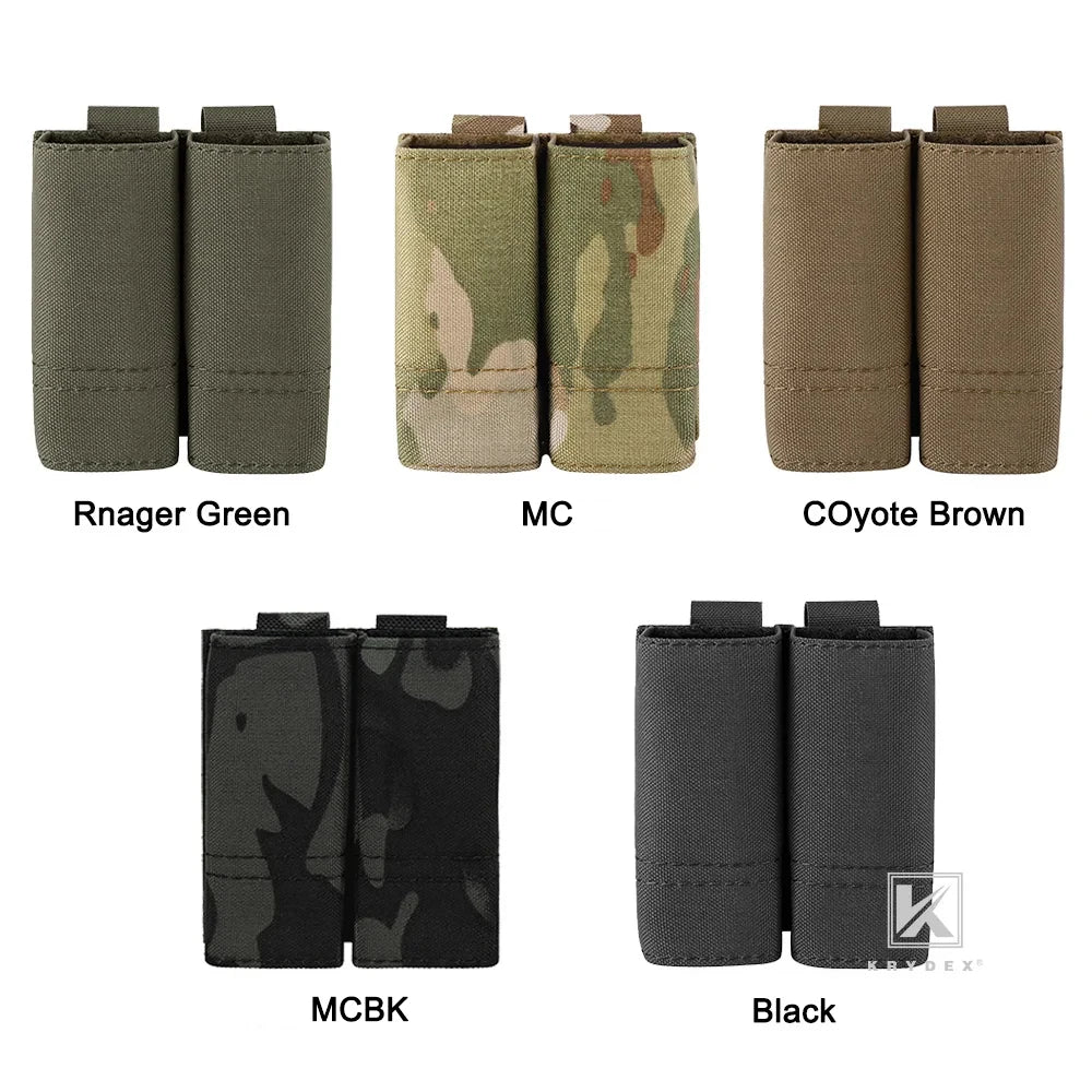 KRYDEX Tactical 9mm Double Magazine Pouch Pistol Mag Holder MOLLE