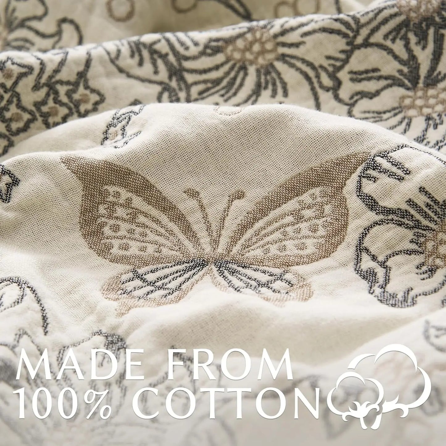 Four Layer Throw Blanket with Tassel Knit Acrylic Rustic Farmhouse