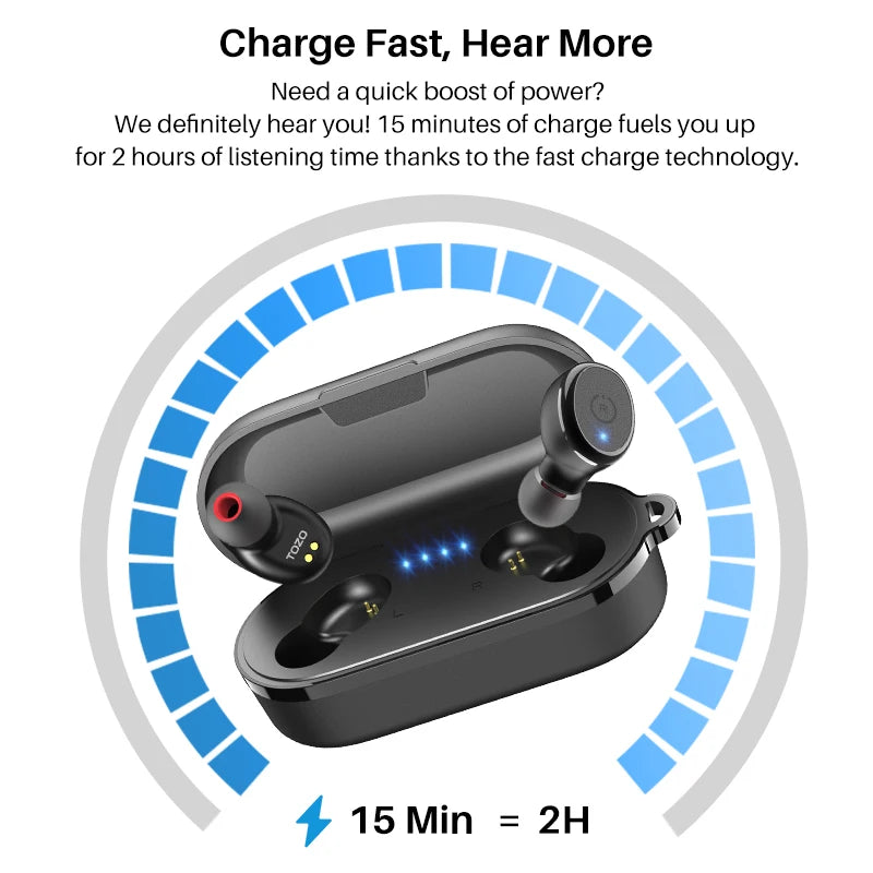 TOZO TWS Earbuds AI Translate Bluetooth 5.3 Earphones With Mic