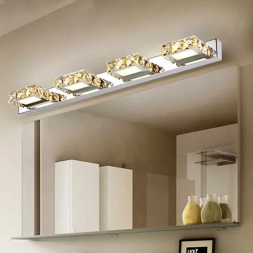 LED Bathroom Mirror Vanity Lights Crystal Front Wall Lamp