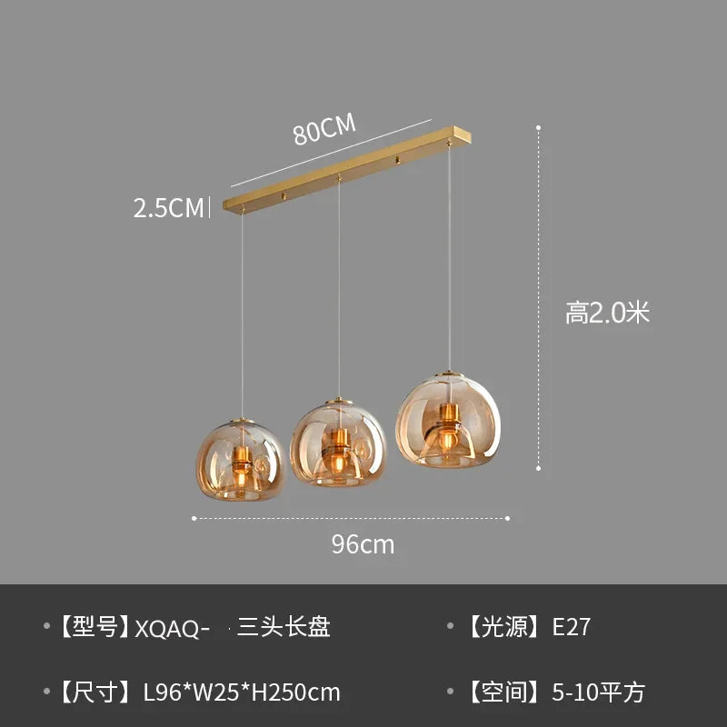Nordic Modern Glass Ceiling Light E27 Fixture