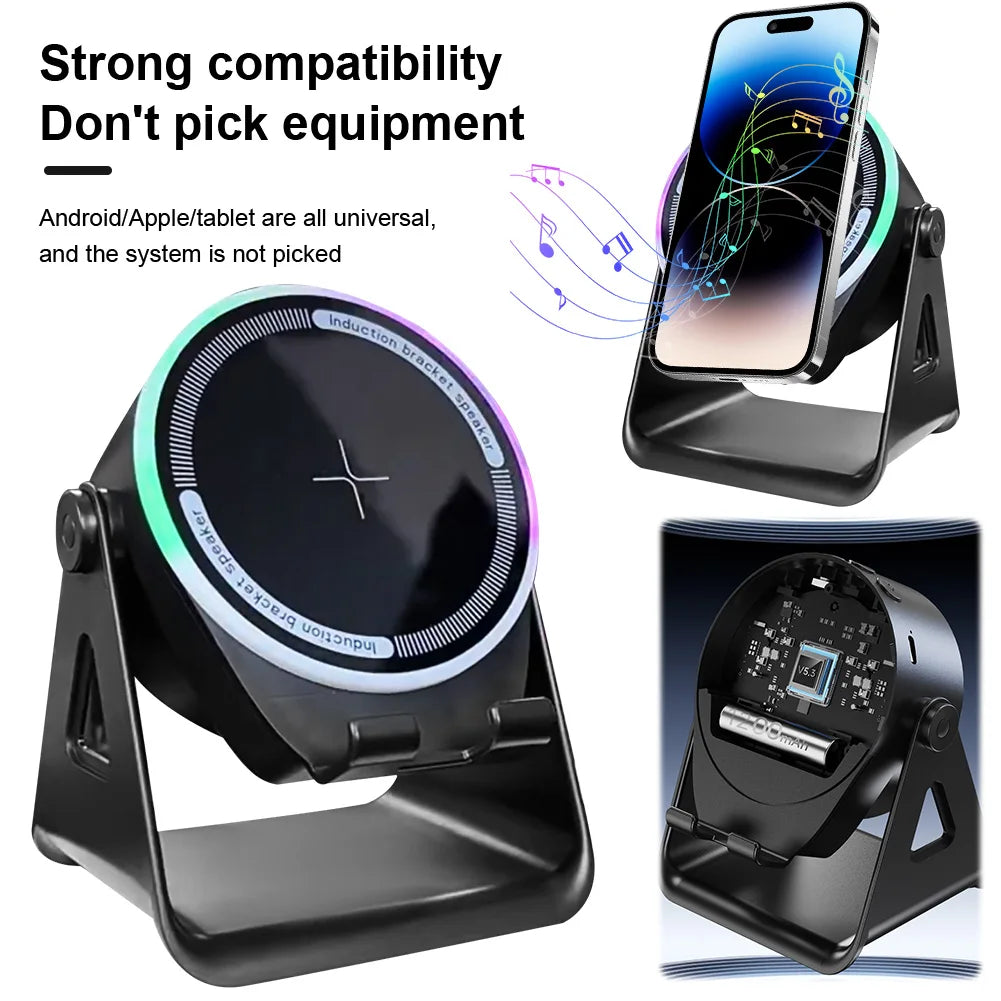 Shunmaii 3in1 Wireless Bluetooth Speaker Phone Stand RGB Ambient Light