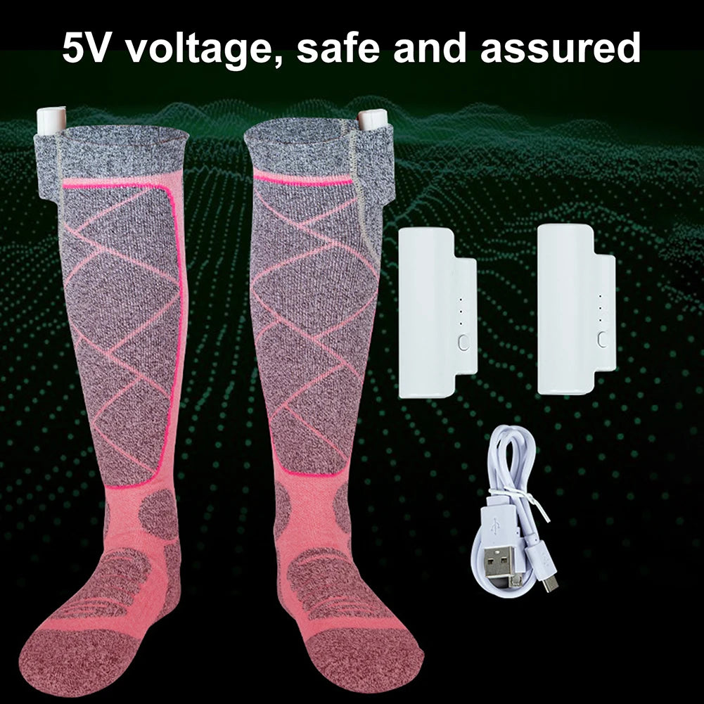 NONECN Electric Heated Socks 3 Modes For Hiking Camping Skiing