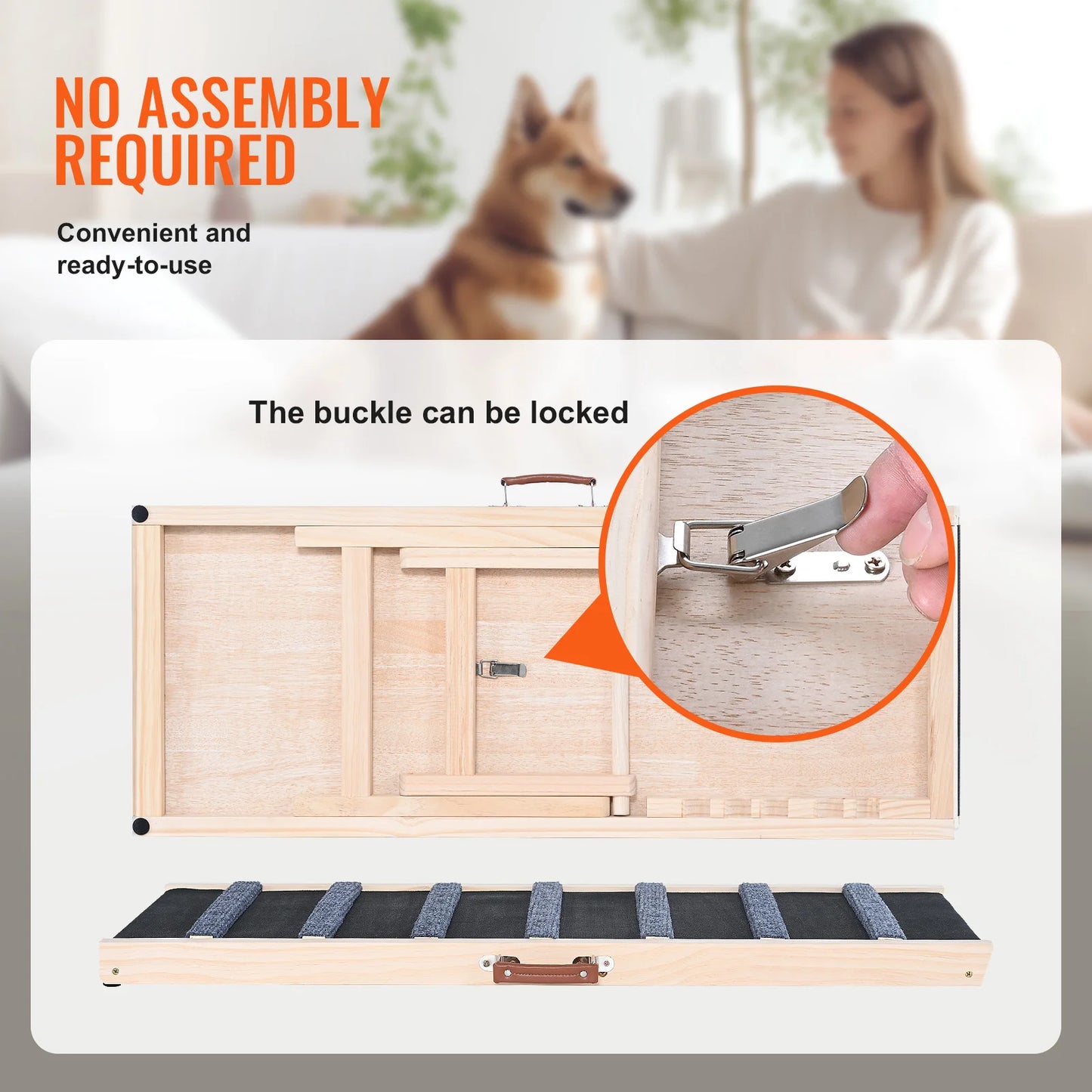 SucceBuy Folding Dog Ramp With Adjustable Height