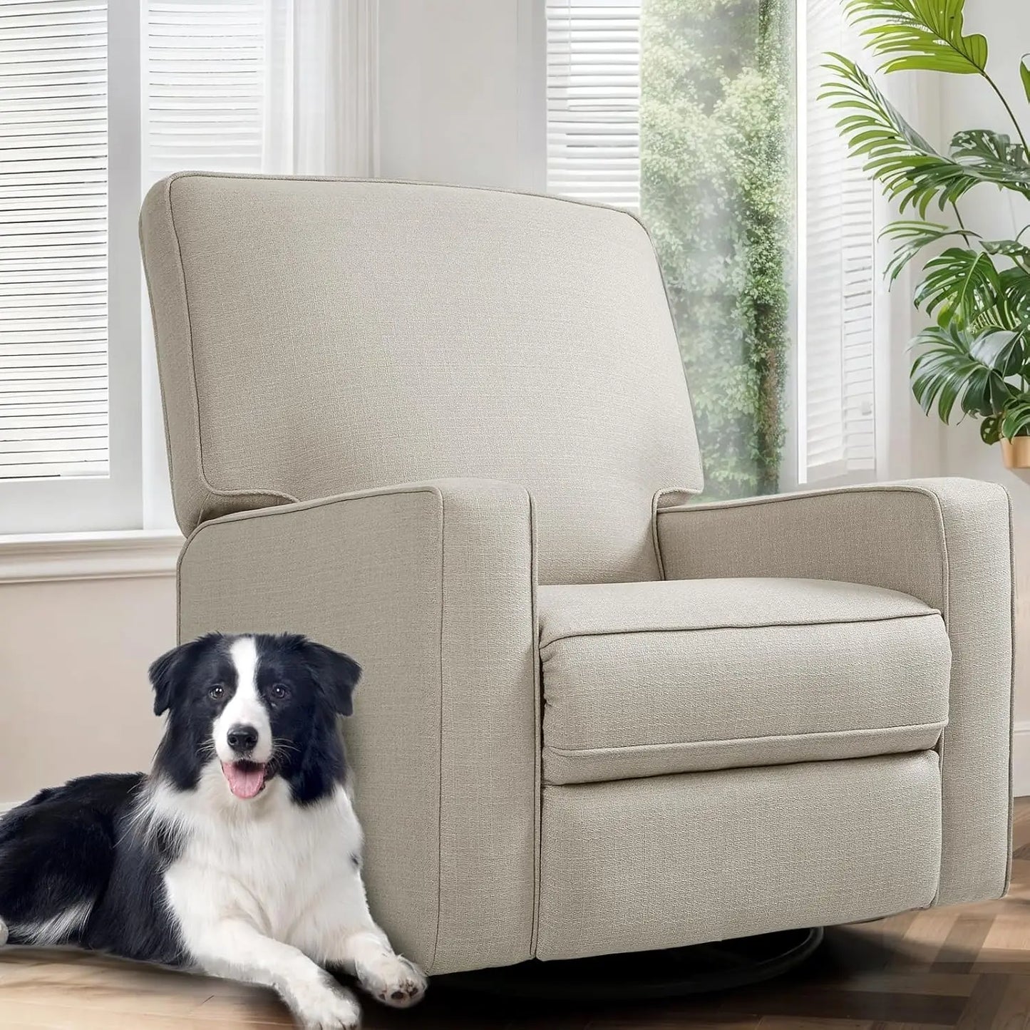 Manual Rocker Recliner Chair For Adults High Back Glider Upholstered