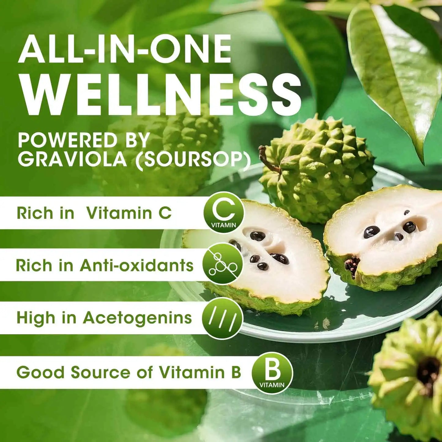 IMATCHME Organic Soursop Graviola Liquid Drops Antioxidant Immune Support