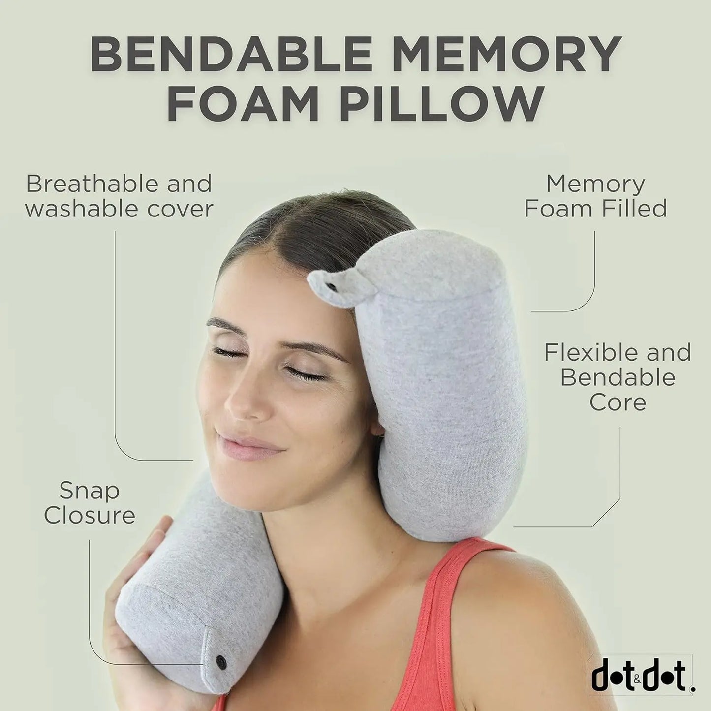 Twist Memory Foam Travel Pillow For Airplanes With Neck Support