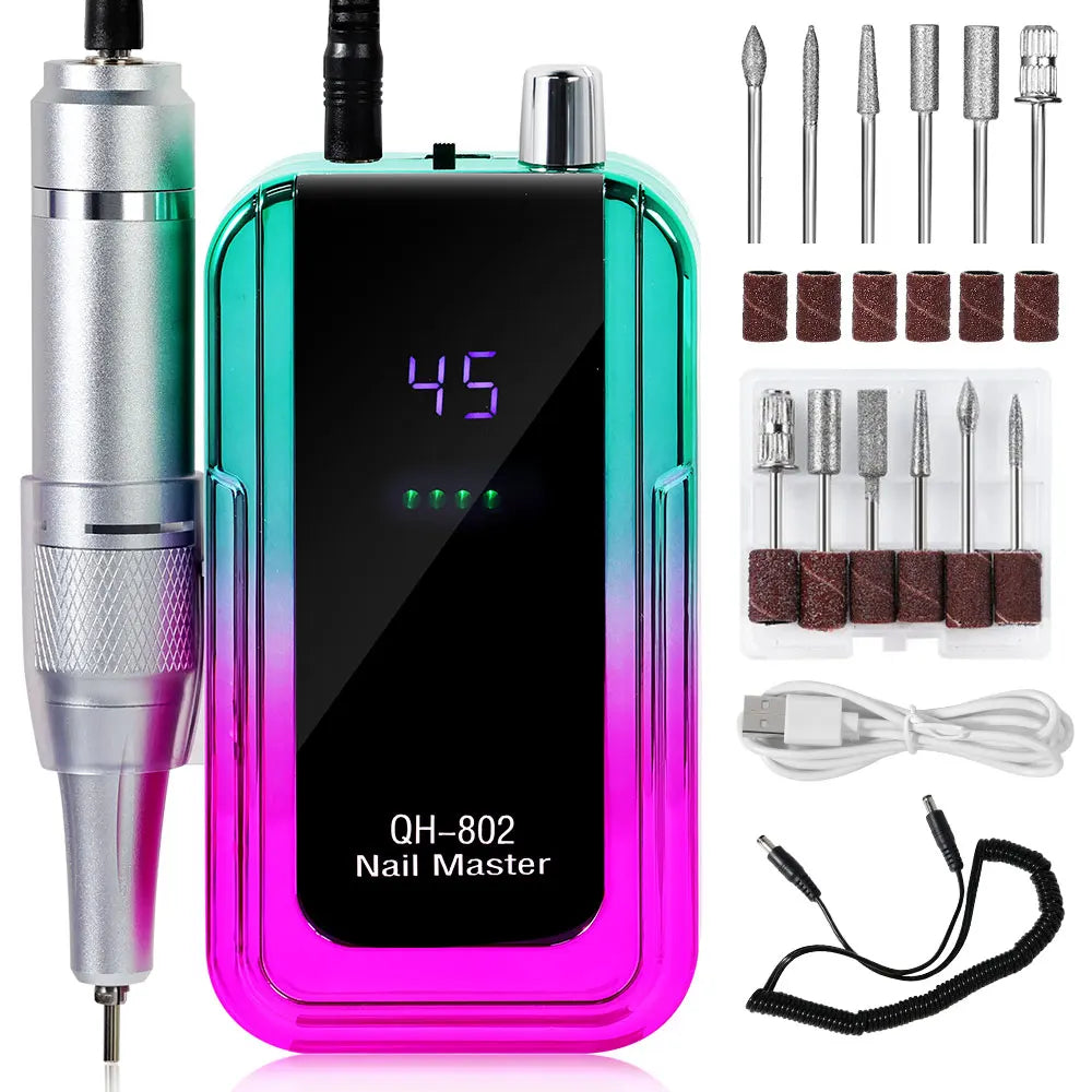 Rechargeable Portable Electric Nail Drill Kit For Polishing And Removing