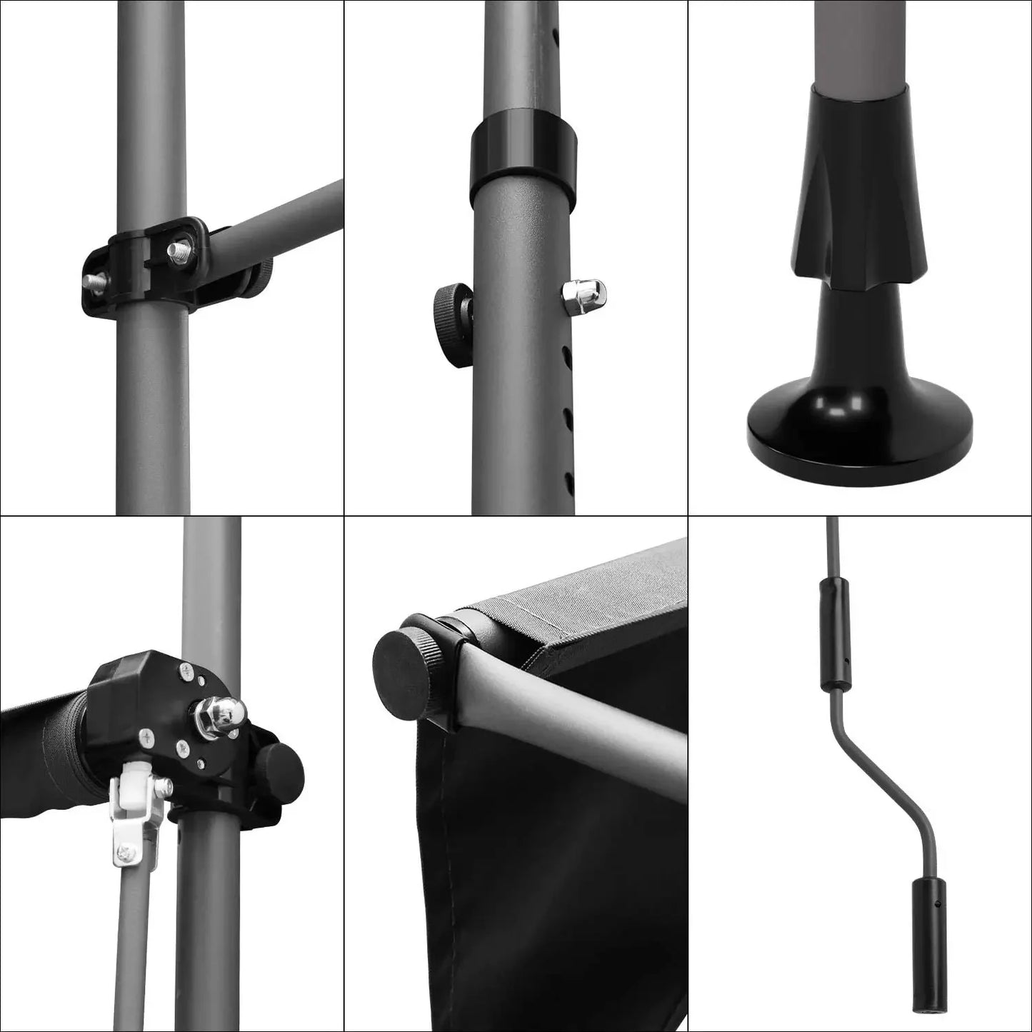 NONECN Retractable Balcony Awning UV50 Sunshade With Hand Crank