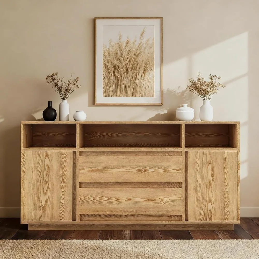 Buffet Sideboard Cabinet With Drawers Modern Wood Storage