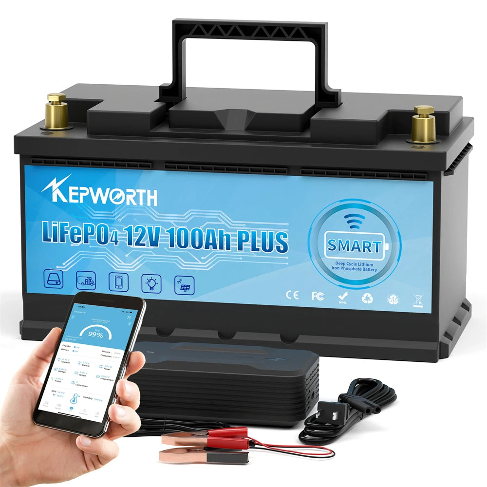 KEPWORTH 12V LiFePO4 Battery 100To300Ah For RV Marine Trolling Motor