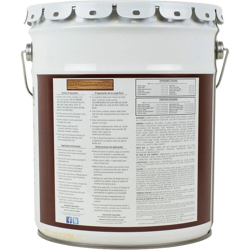 Exterior Stain and Sealer for Wood, 5-Gallon, Dark Walnut