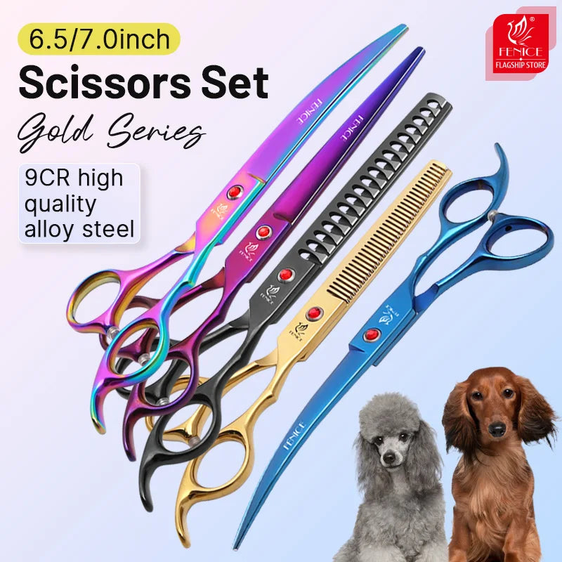 Fenice 9Cr Stainless Dog Grooming Scissors For Home Use