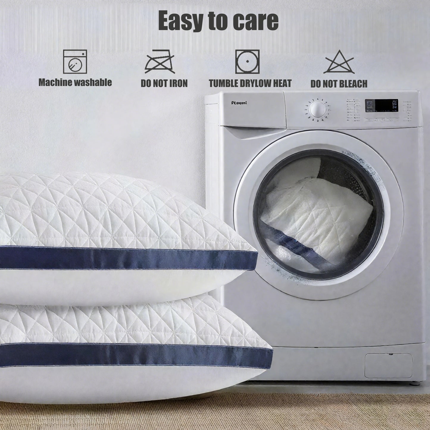 NONECN Luxury Hotel Quality Bed Pillows Set Of 2 For All Sleepers