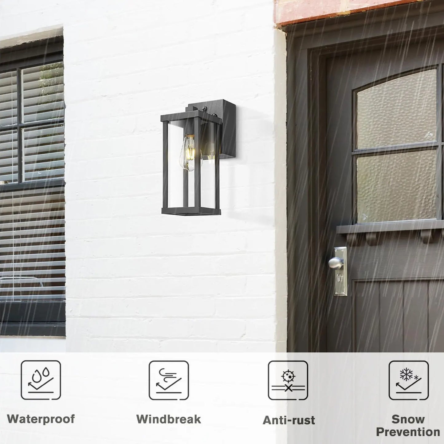 Dusk To Dawn Porch Light With GFCI Outlet Wall Mount