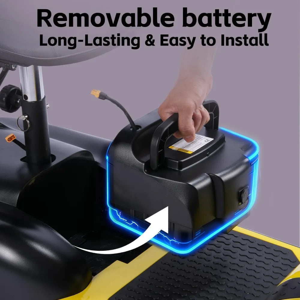 4 Wheel Electric Mobility Scooter With Seat And Removable Battery