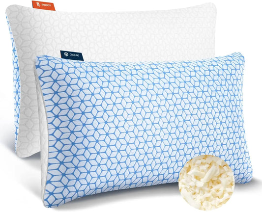 Shredded Memory Foam Pillows Set Of Two With Adjustable Firmness