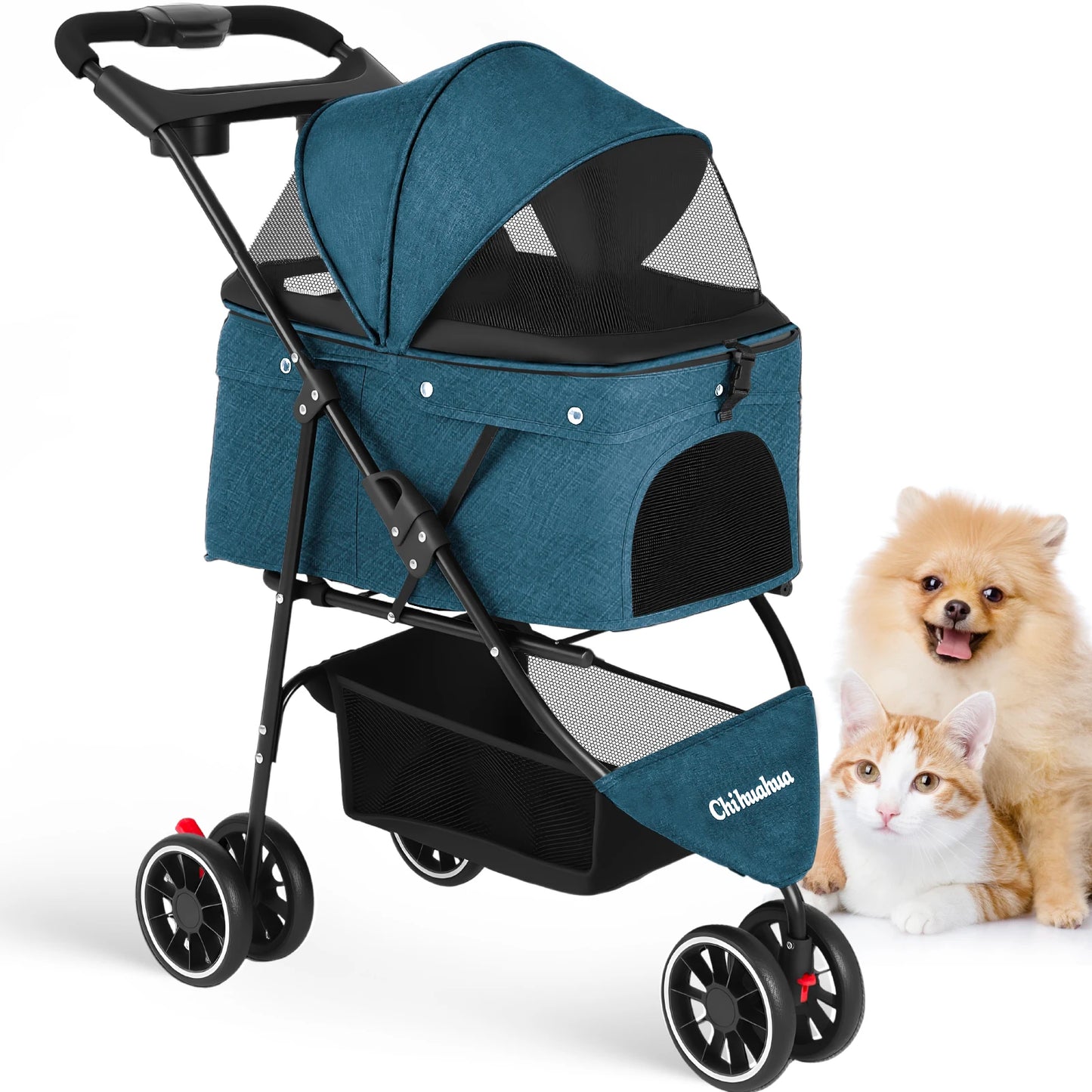Chihuahua Dog Stroller Foldable With Universal Wheels For Travel