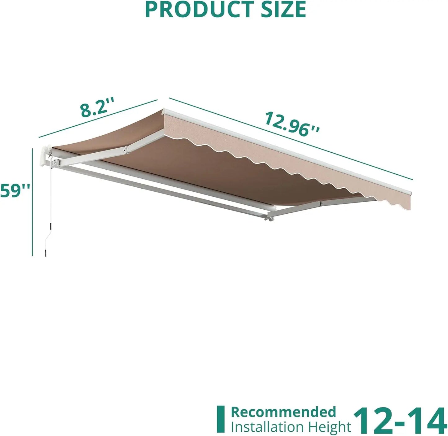 XMSJ Retractable Awning Sun Shade Shelter For Outdoor Patios