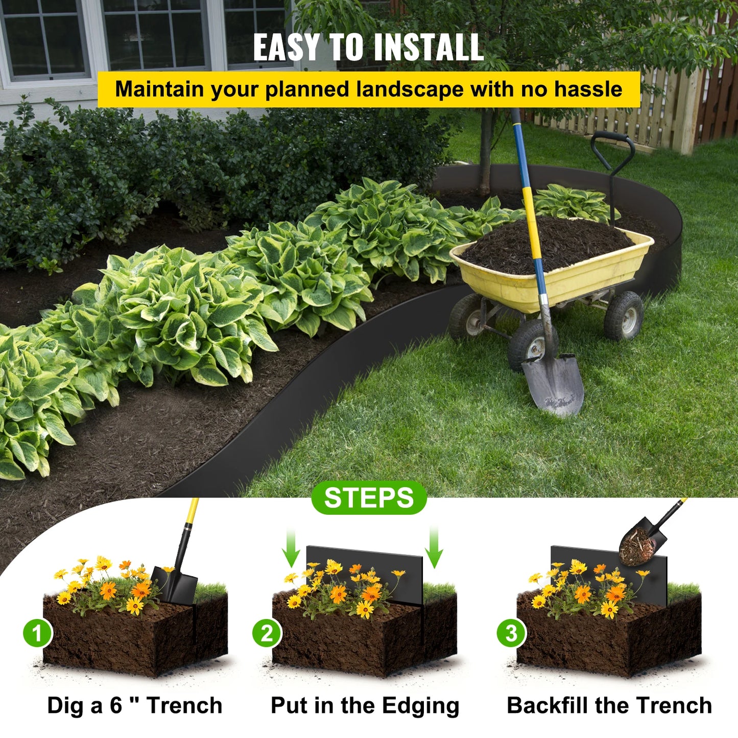 VEVOR Landscape Edging HDPE Border for Gardens