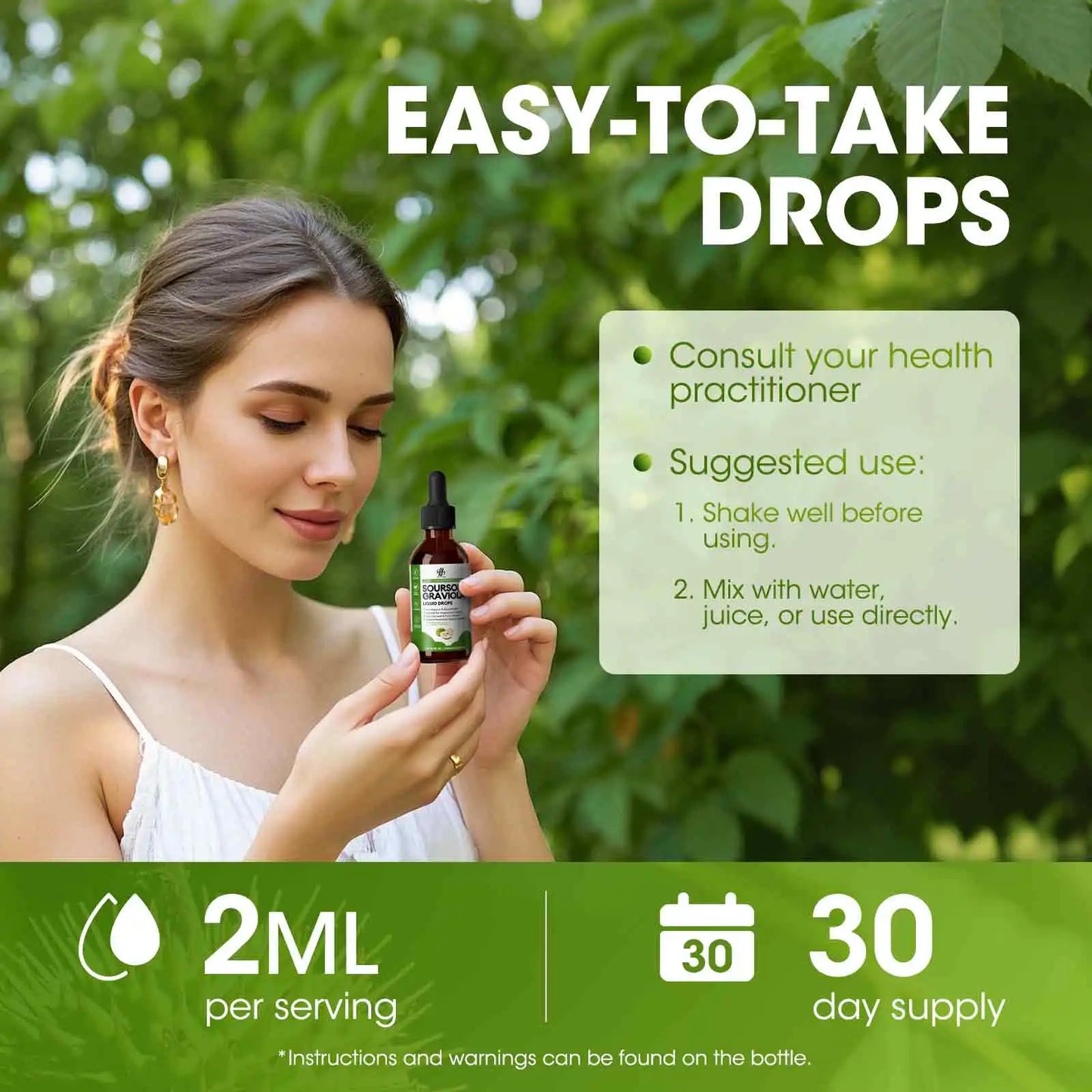 IMATCHME Organic Soursop Graviola Liquid Drops Antioxidant Immune Support