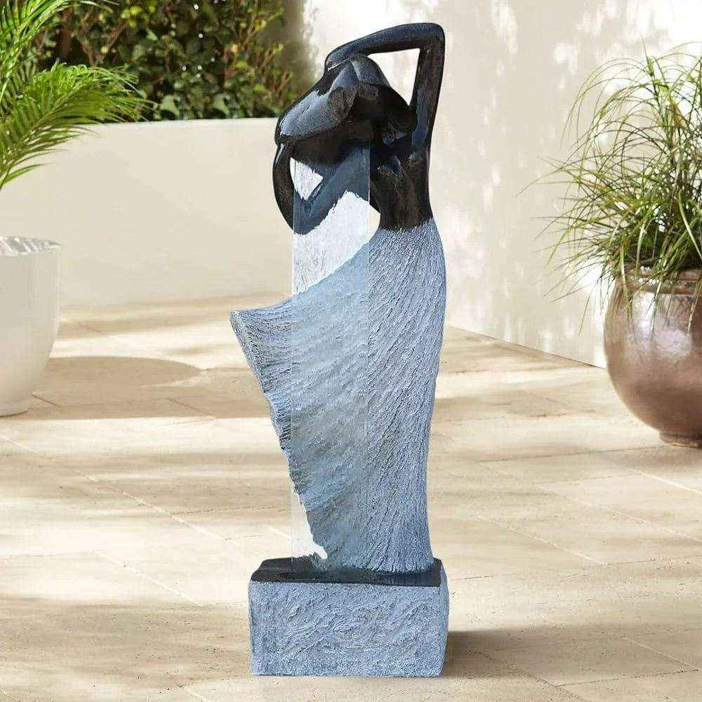 SAC Modern Waterfalling Fountain for Outdoor Indoor Zen Garden