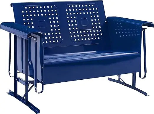 Retro Metal Outdoor Loveseat Glider for Patio