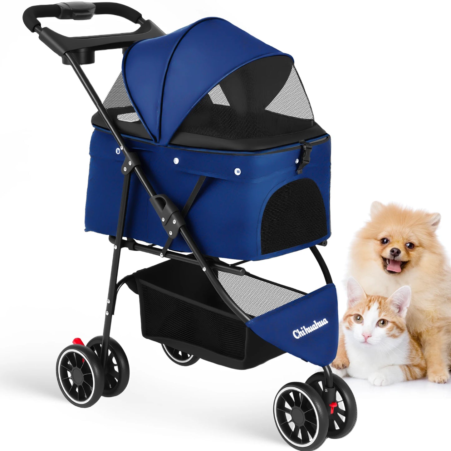 Chihuahua Dog Stroller Foldable With Universal Wheels For Travel