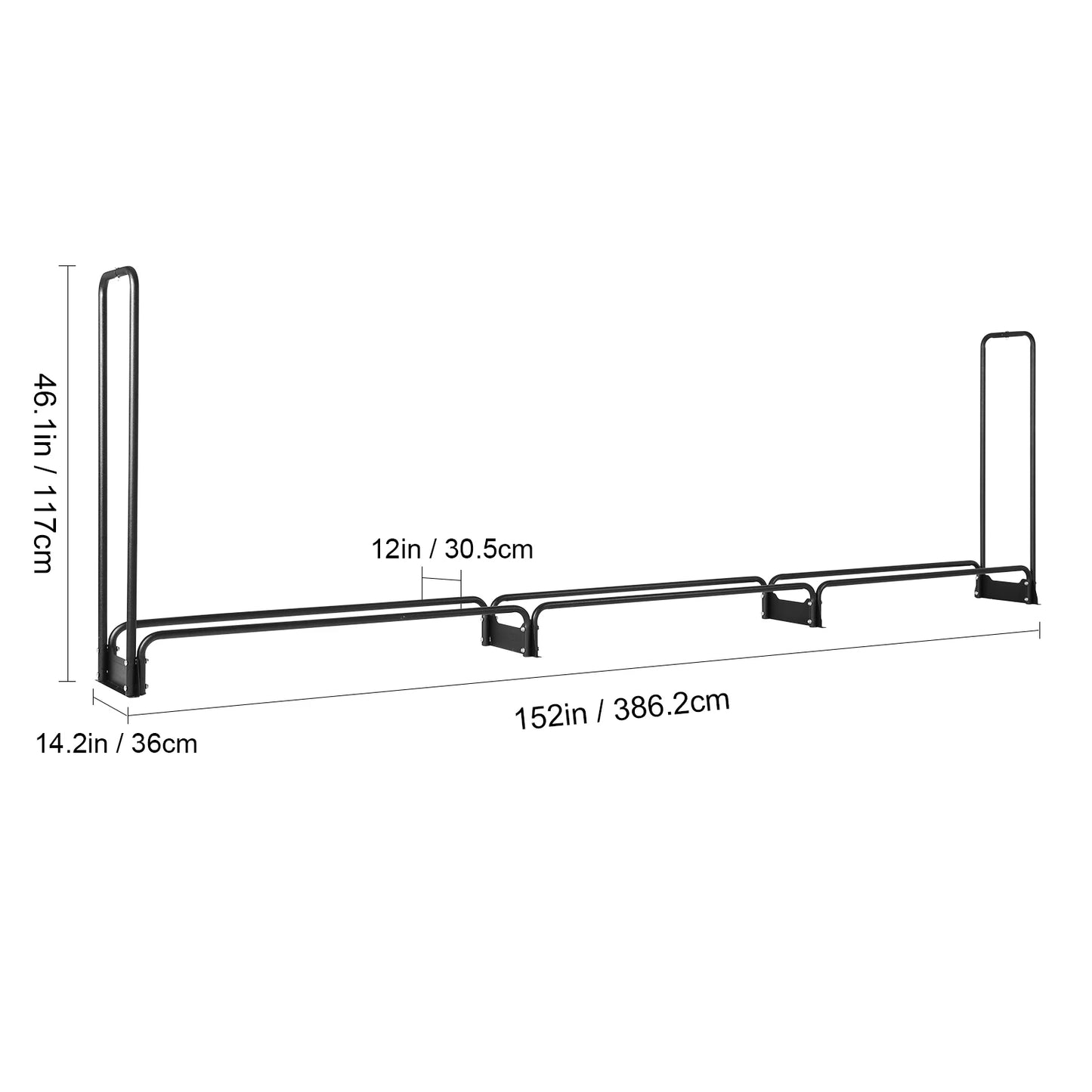 SucceBuy Outdoor Firewood Rack With 600D Oxford Waterproof Cover