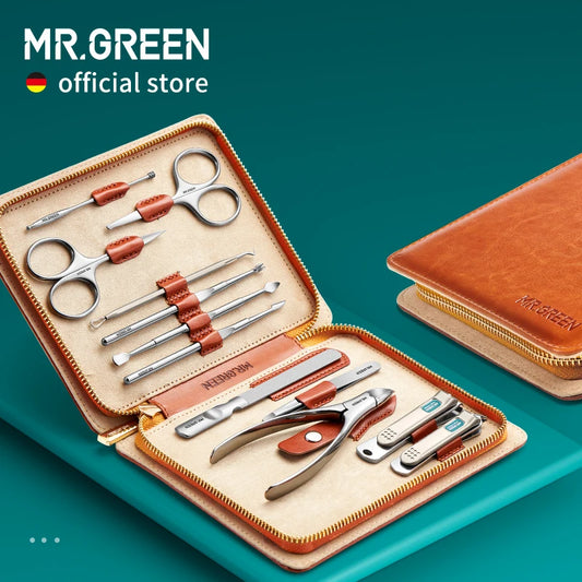 MR.GREEN 12 In 1 Manicure Set Stainless Steel Pedicure Kit Portable Case