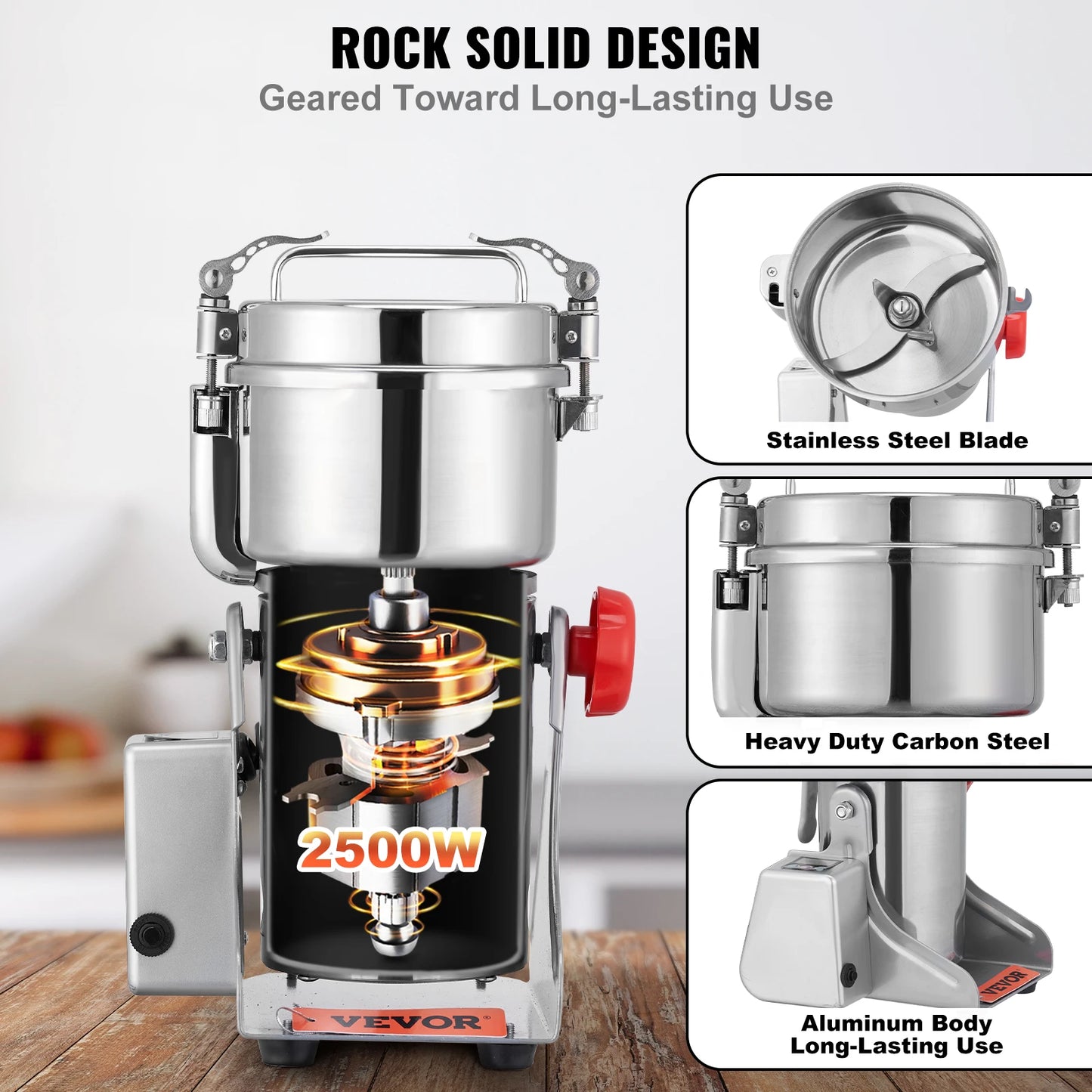 VEVOR Electric Grain Mill Grinder for Dry Herbs and Spices