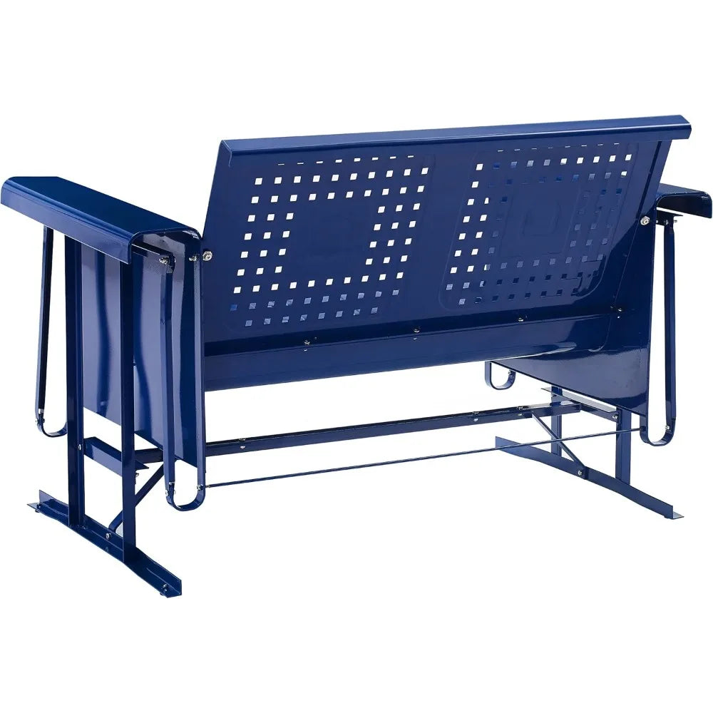 Retro Metal Outdoor Loveseat Glider for Patio