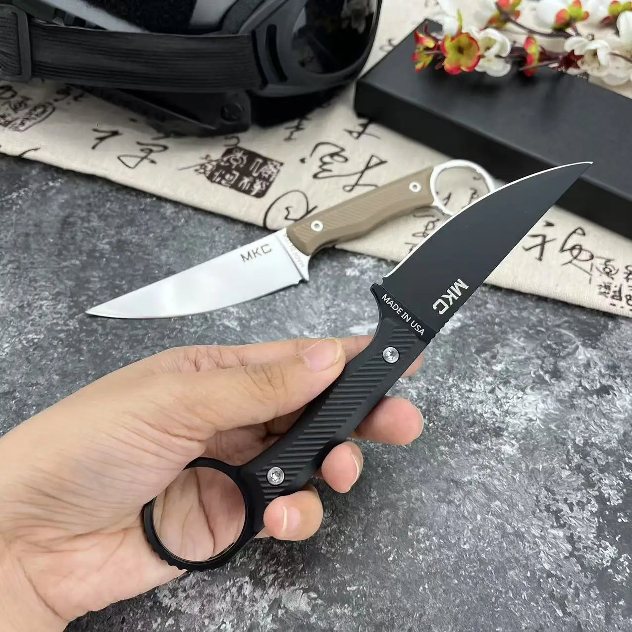 DIY Supplies Woodworking Fixed Blade Survival Knife MKC Outdoor Tactical