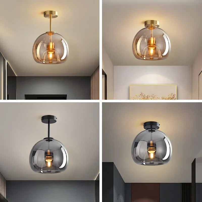 Nordic Modern Glass Ceiling Light E27 Fixture
