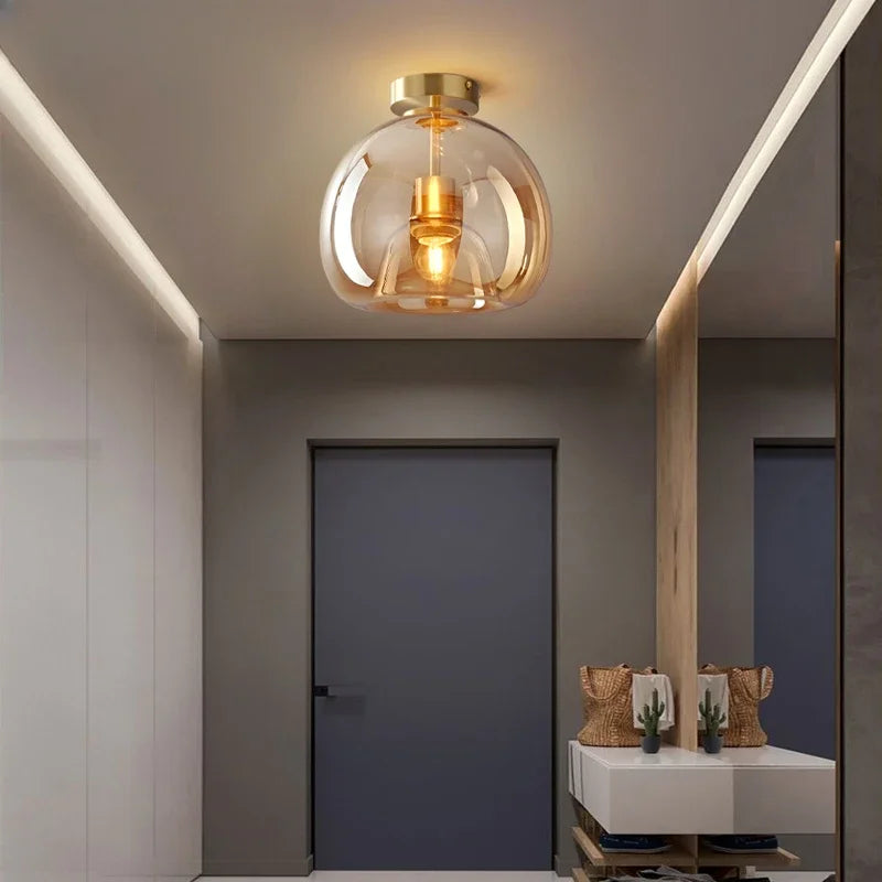 Nordic Modern Glass Ceiling Light E27 Fixture
