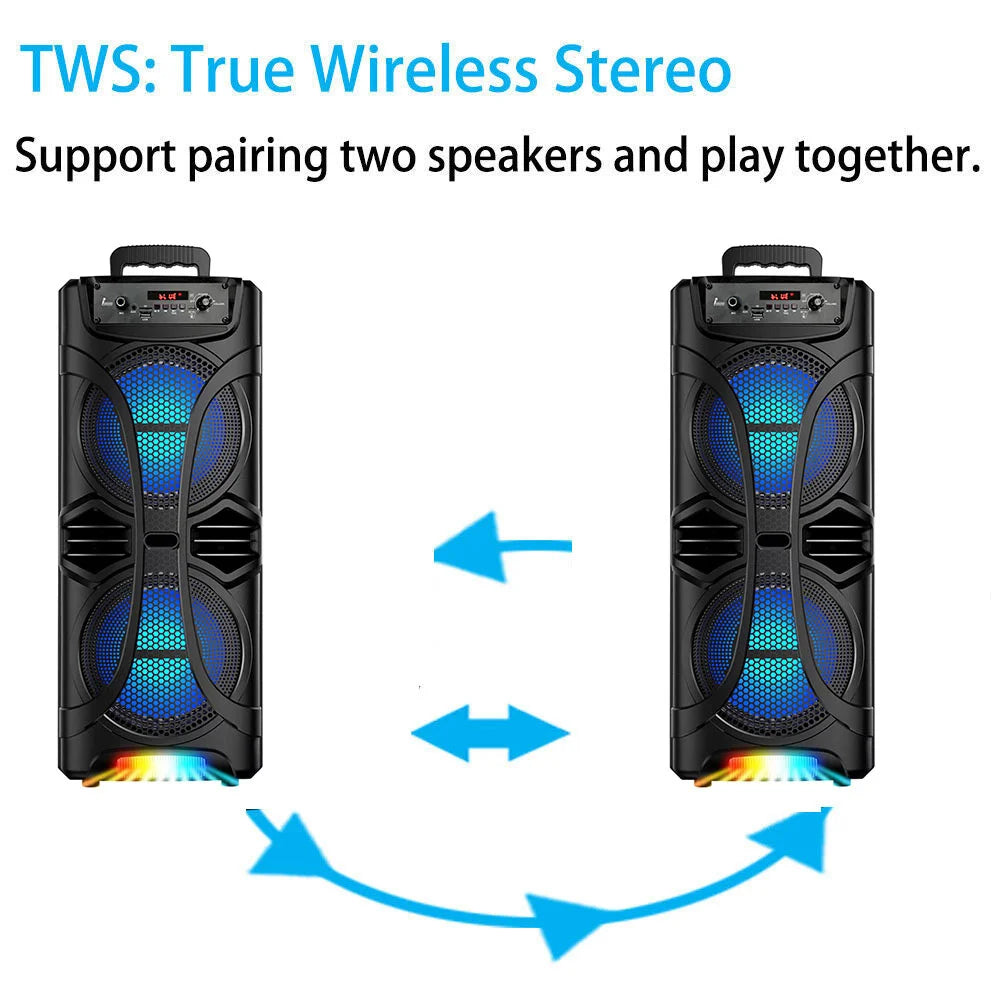 Curuk 6800W Portable Bluetooth Speaker Sound System With Karaoke Lights