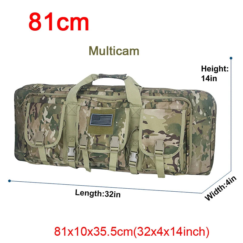 LQARMY Tactical Double Rifle Case With MOLLE Gun Bag Backpack