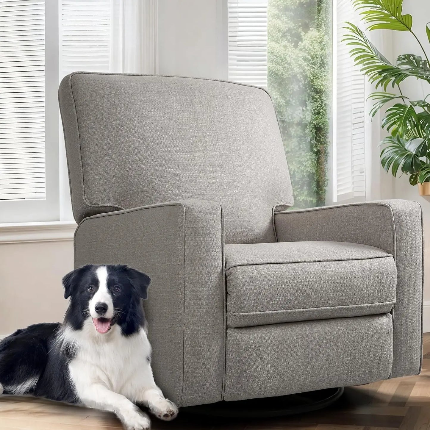 Manual Rocker Recliner Chair For Adults High Back Glider Upholstered