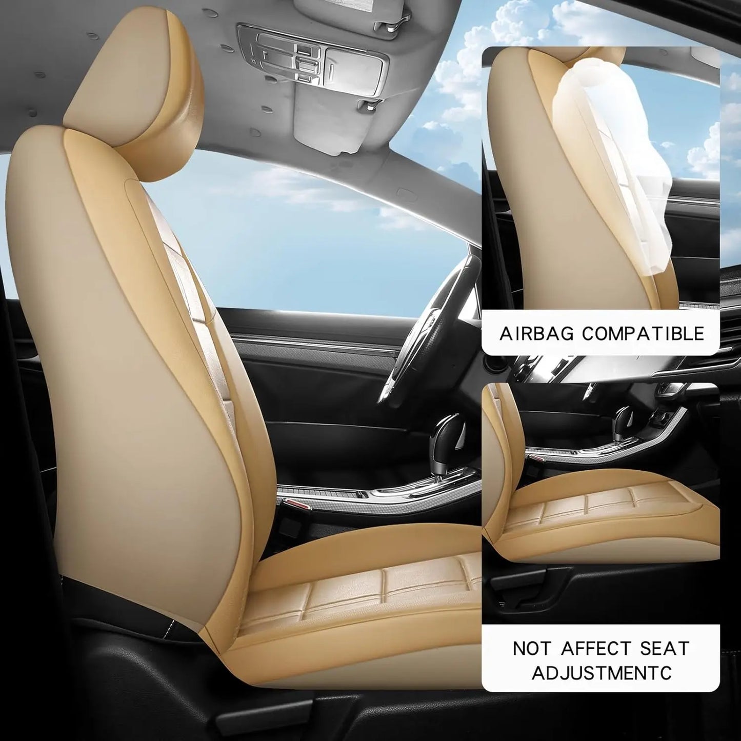 PU Leather Car Seat Covers Universal Fit Waterproof Breathable