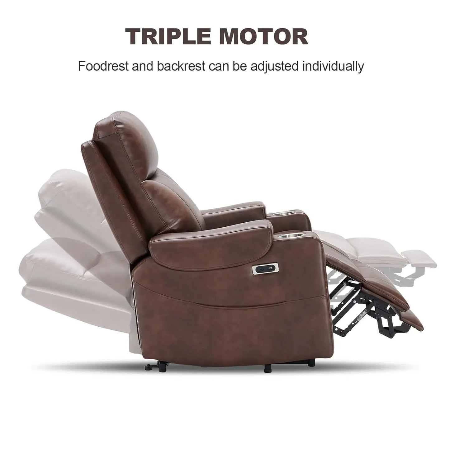 Triple Motor Lift Recliner Chair With Adjustable Lumbar Support